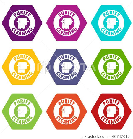 Cleaning toilet icons set 9 vector Cleaning toilet icons set 9 vector 40737012