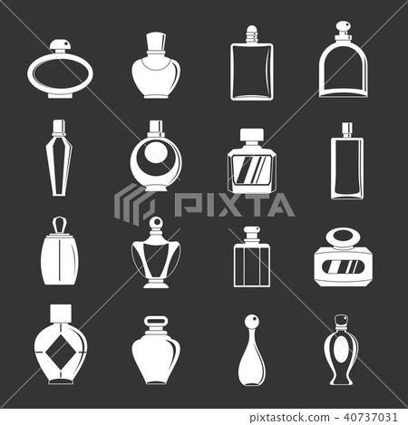 Perfume bottles icons set grey vector - Stock Illustration [40737031 ...