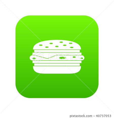 Burger icon digital green 40737053