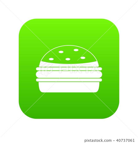 Burger icon digital green 40737061