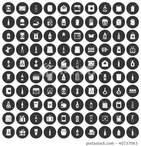 100 packaging icons set black circle 100 packaging icons set black circle 40737063