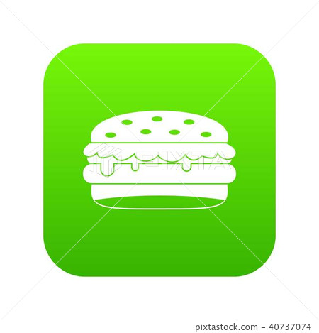 Burger icon digital green Burger icon digital green 40737074