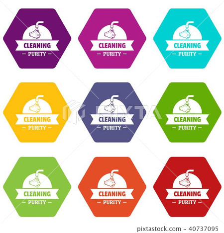 Cleaning purity icons set 9 vector Cleaning purity icons set 9 vector 40737095
