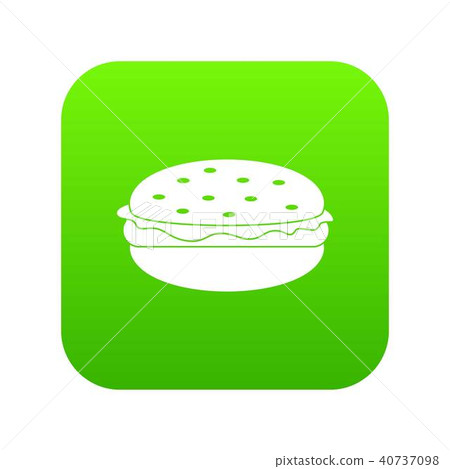 Burger icon digital green 40737098