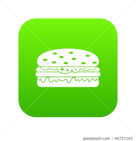 Burger icon digital green 40737105