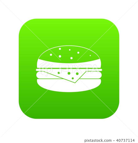 Burger icon digital green 40737114