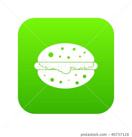 Burger icon digital green 40737128