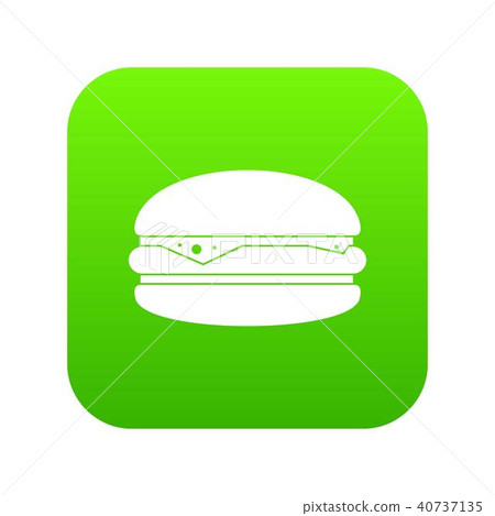 Burger icon digital green 40737135