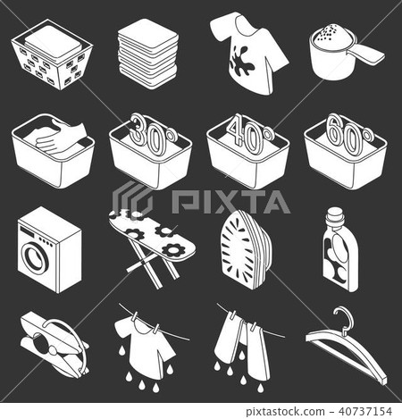 Laundry icons set grey vector 40737154