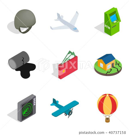 Feat icons set, isometric style 40737158
