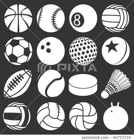 Sport balls icons set grey vector Sport balls icons set grey vector 40737159