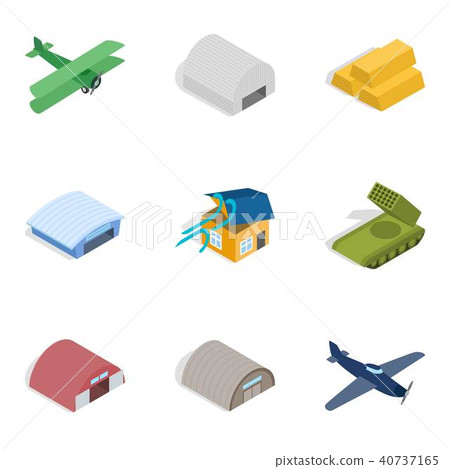 War machine icons set, isometric style War machine icons set, isometric style 40737165