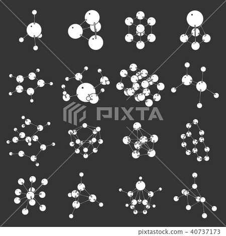 Molecule icons set grey vector 40737173