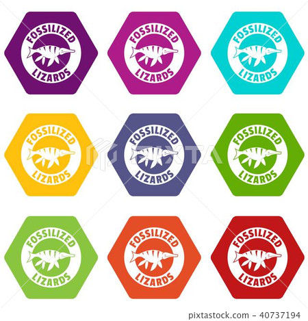 Jurassic funny icons set 9 vector Jurassic funny icons set 9 vector 40737194