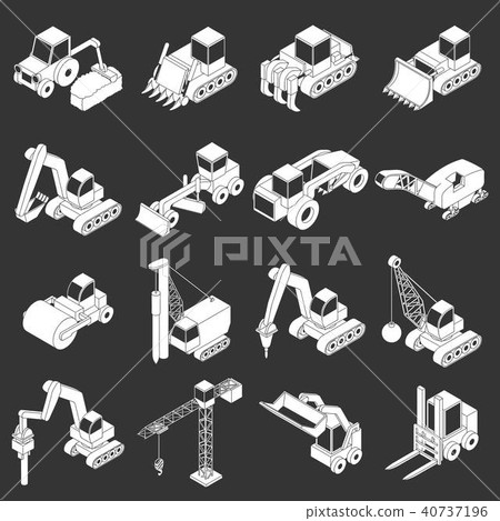 Building materials icons set grey vector 40737196