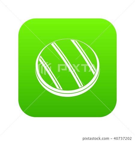 Grilled round beef steak icon digital green - Stock Illustration ...