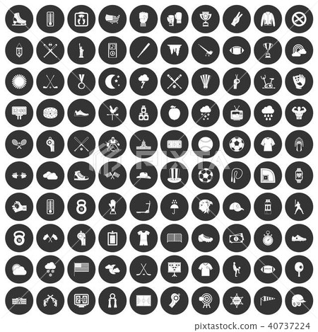 100 baseball icons set black circle 100 baseball icons set black circle 40737224