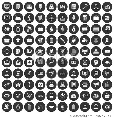 100 portfolio icons set black circle 100 portfolio icons set black circle 40737235