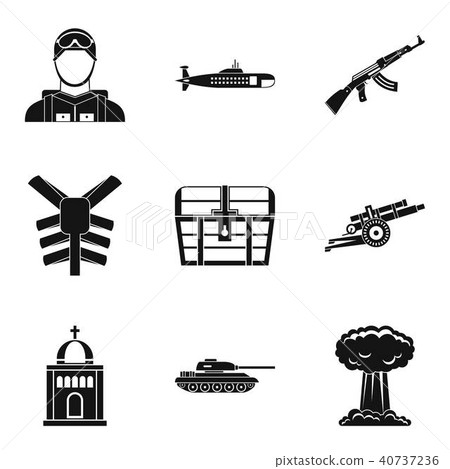 Disciplinary penalty icons set, simple style 40737236
