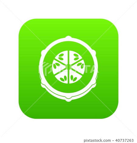 Slice of fresh cucumber icon digital green 40737263