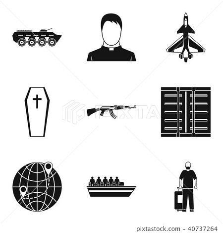 Contingent icons set, simple style 40737264