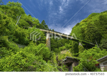 Okutama Shinkansen Road of Fresh Green Road Cargo Line Iron Bridge 40737583
