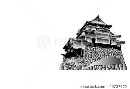 Japanese castle extant castle guardian castle castle black and white 40737675