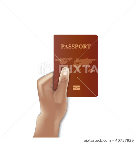 Passport cover with hand holding, Identification Passport cover with hand holding, Identification 40737929