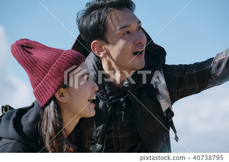 富士山視圖徒步旅行夫婦 富士山視圖徒步旅行夫婦 40738795