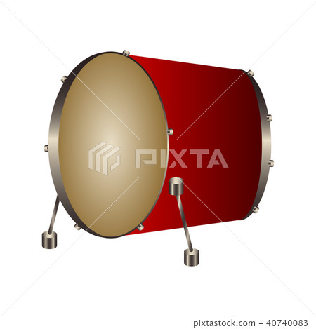 Isolated bass drum. Musical instrument 40740083