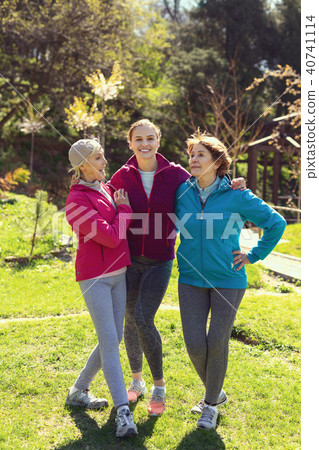 Inspired athletes hugging during the break 40741114