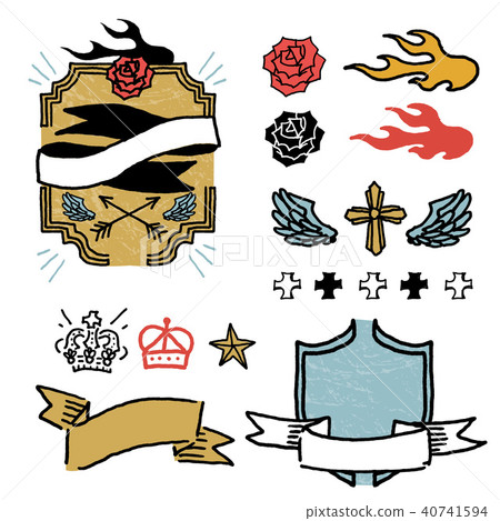 手拉的商標標籤例證集合 手拉的商標標籤例證集合 40741594