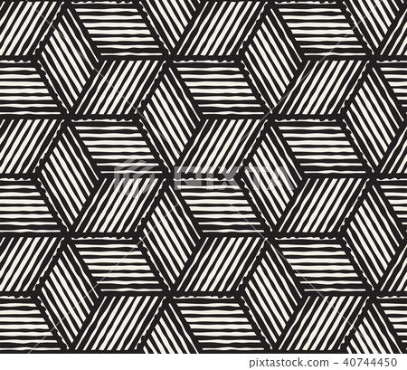 Hand drawn black and white ink seamless pattern. - Stock Illustration ...
