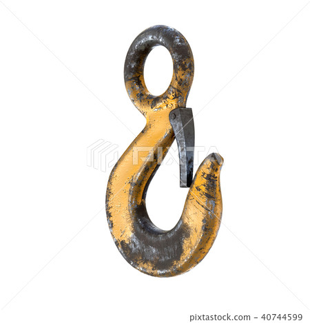 Used lifting crane hook isolated on background. 40744599