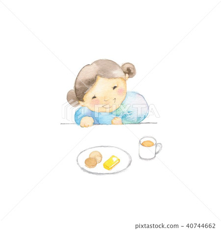 Toddlers, smiling girls, snacks 40744662