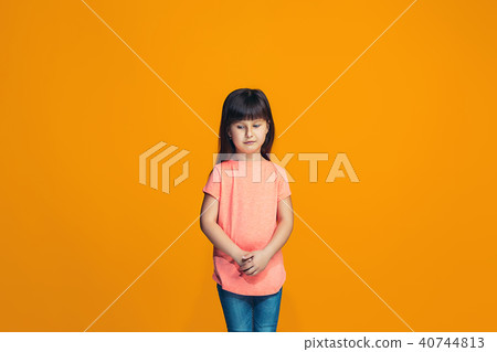 Young serious thoughtful teen girl. Doubt concept. Young serious thoughtful teen girl. Doubt concept. 40744813