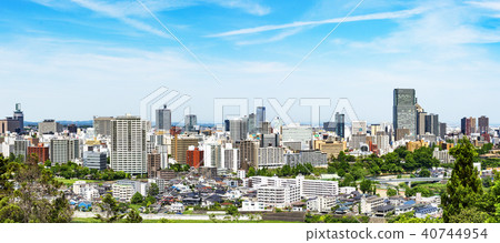 Urban landscape, fresh green and Sendai city panoramic view Urban landscape, fresh green and Sendai city panoramic view 40744954