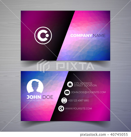 Vector modern business card design template with abstract backgound. Corporate identity illustration Vector modern business card design template with abstract backgound. Corporate identity illustration 40745055