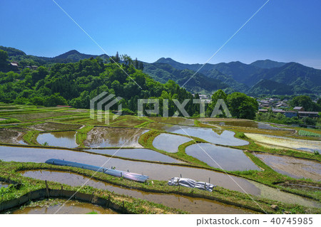 水稻種植前的Terasaka水稻梯田 水稻種植前的Terasaka水稻梯田 40745985