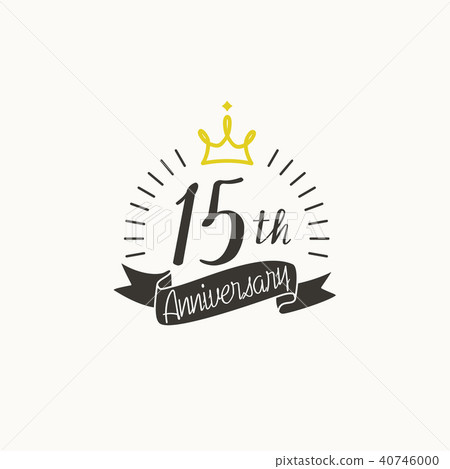 15週年紀念徽標模板功能區和皇冠 40746000
