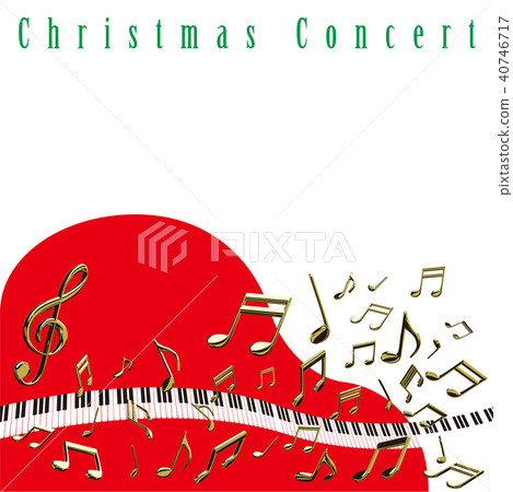 矢量圖聖誕鋼琴圖像金筆記鍵盤 40746717