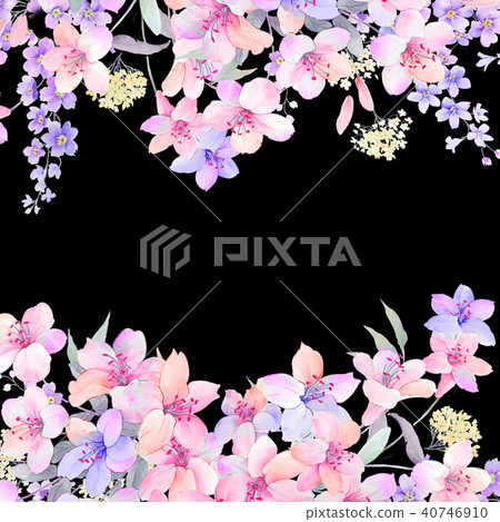 Watercolor flower peony flower Watercolor flower peony flower 40746910