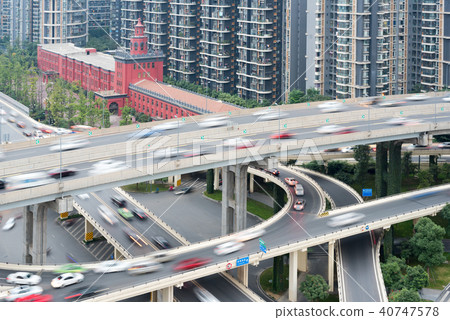 Chengdu - flyover aerial view in daylight Chengdu - flyover aerial view in daylight 40747578