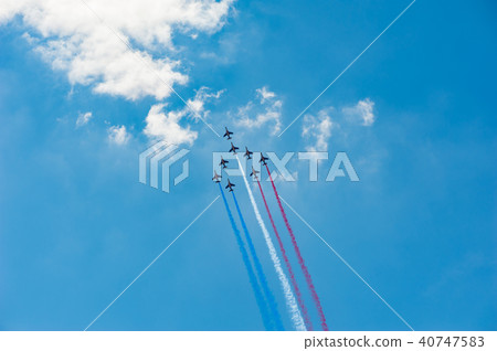 French air patrol in blue sky 40747583