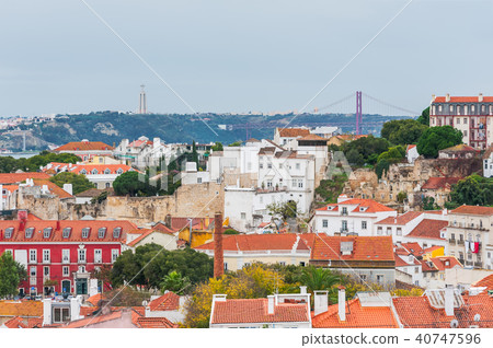 Lisbon orange roofs aerial view Lisbon orange roofs aerial view 40747596