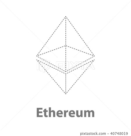 Ethereum thin symbol chrystal illustration Ethereum thin symbol chrystal illustration 40748019