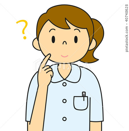 Female white coat nurse nurse variation doubt - Stock Illustration ...