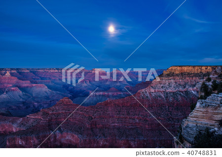 Night sky with full moon over Grand Canyon Night sky with full moon over Grand Canyon 40748831