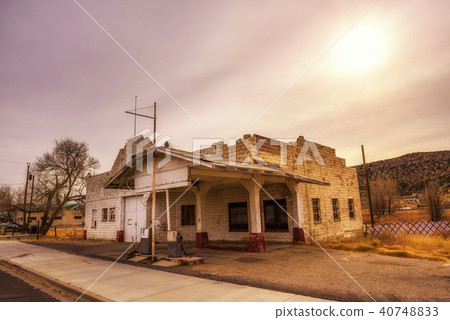 Abandoned gas station on historic Route 66 in Arizona Abandoned gas station on historic Route 66 in Arizona 40748833