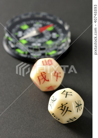 黃道帶骰子和指南針磁鐵 40748893